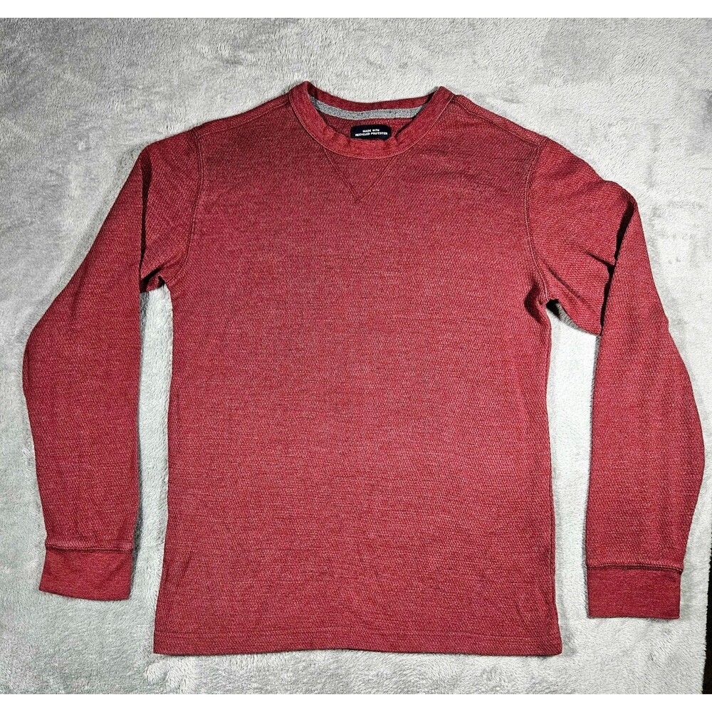 St. John's Bay Super Soft Thermal Knit Long Sleeve Shirt Men's Medium Red